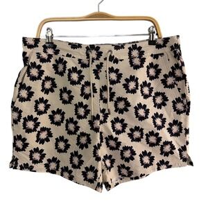 Ted Baker London Wiklie Mens Sz 5 Floral Swim Shorts Cream Black Pink Lined